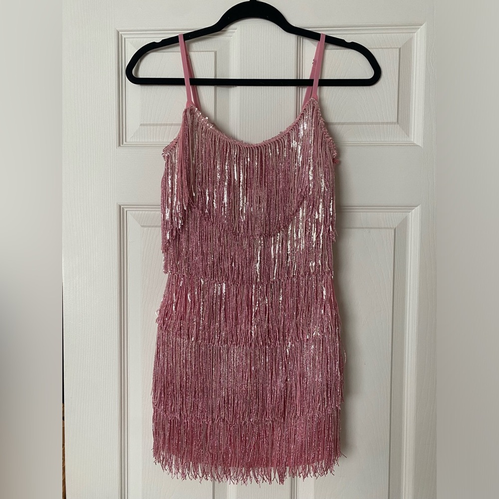 NWT Pink Mini Fringe Dress. Perfect Eras Tour outfit